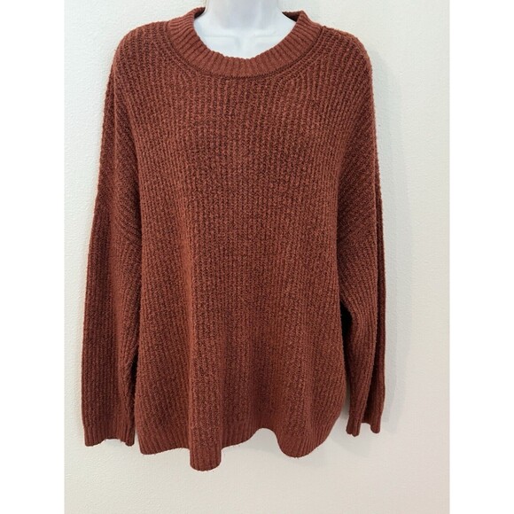 American Eagle Outfitters Sweaters - American Eagle Chunky Knit Sweater Large Rust Orange Cozy Crew Neck Oversized L